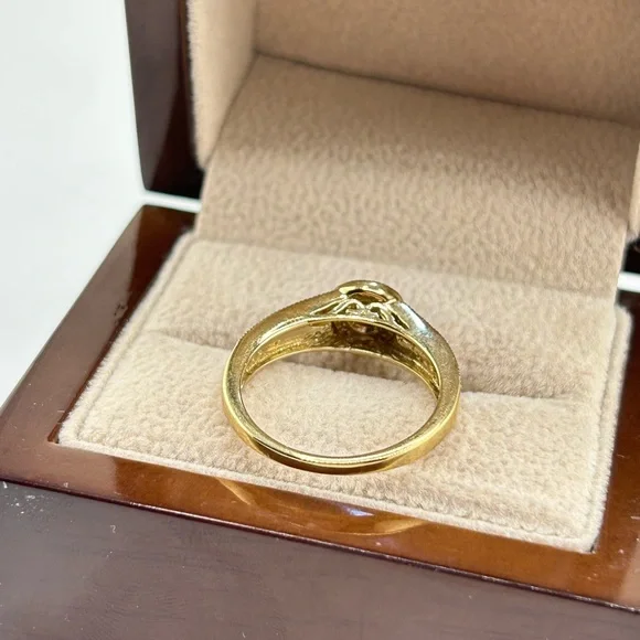 .5 Ct Diamond Oval Cluster 10k Yellow Gold Engagement Wedding Ring Size 7 New